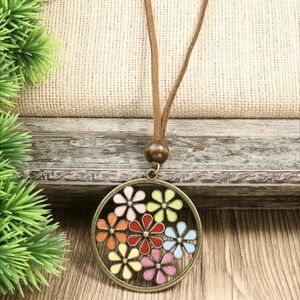 Hippie Necklace Flower Power 70s Style 60s Costume Pendant Necklaces Jewelry